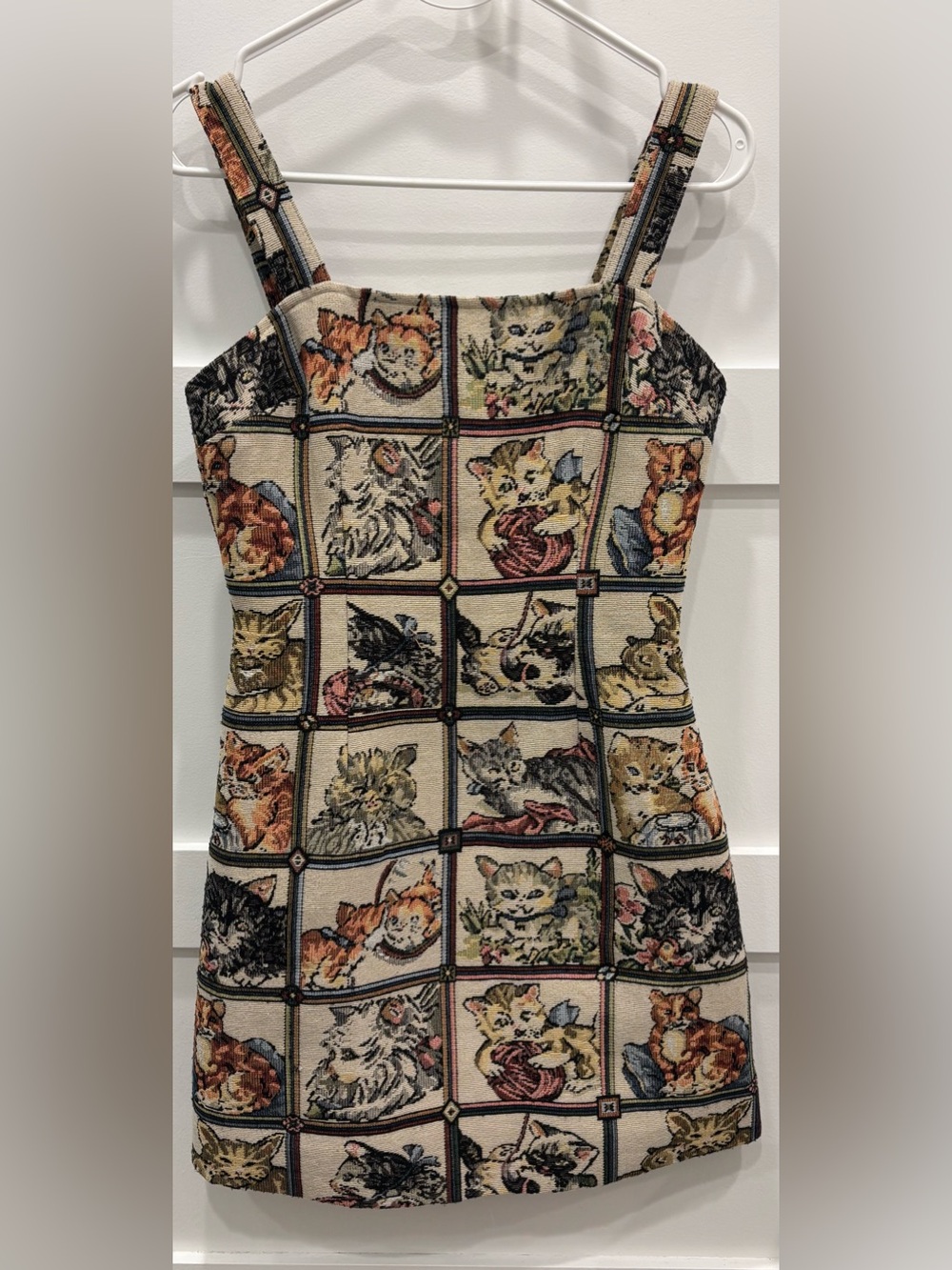 Cider Cream Multi Cat Tapestry Tank Dress